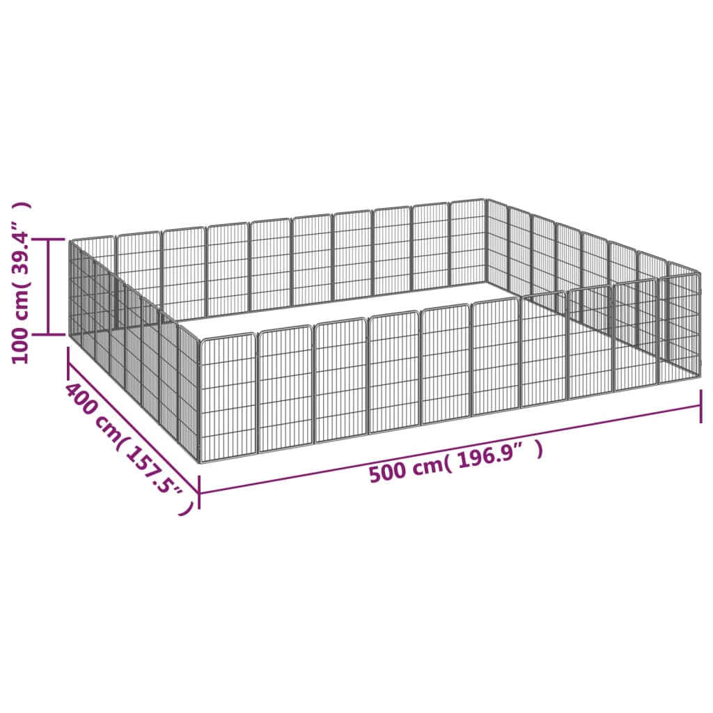 8720287158981_g_en_hd_6 vidaXL 36-Panel Dog Playpen Black 50x100 cm Powder-coated Steel - Image 7