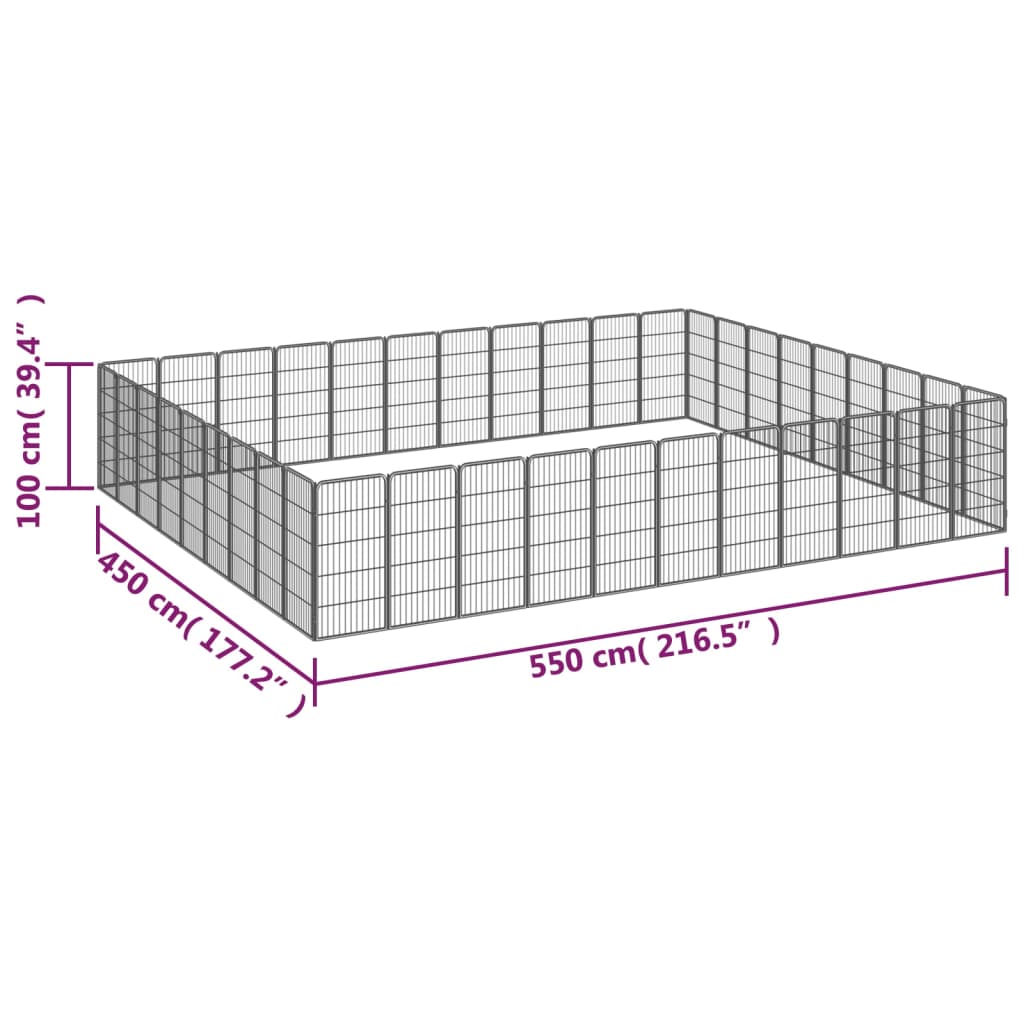 8720287158998_g_en_hd_6 vidaXL 40-Panel Dog Playpen Black 50x100 cm Powder-coated Steel - Image 7