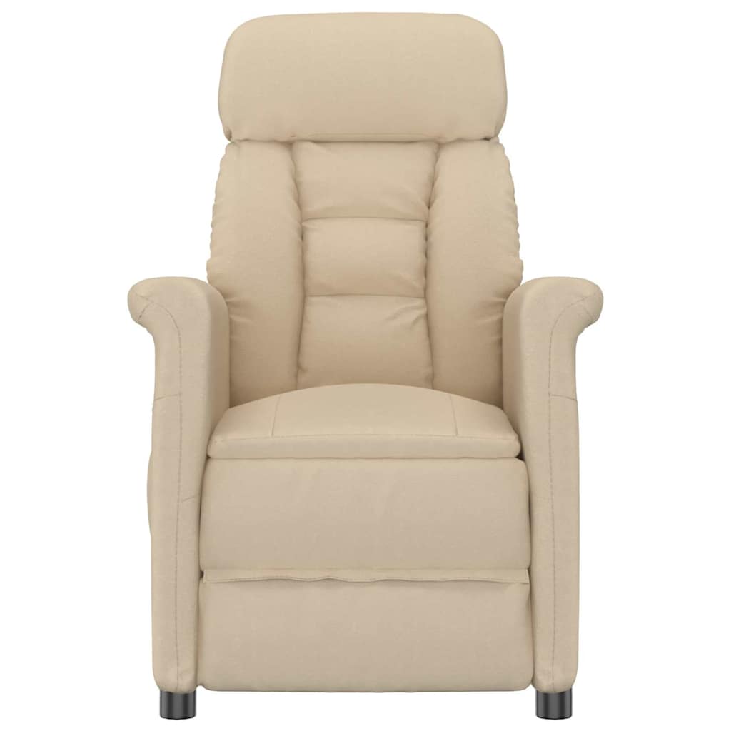 8720287164142_wbg-fr_en_hd_3 vidaXL Cream Recliner Chair Cream 70.5 x 96.5 x 95 cm Fabric and metal - Image 3