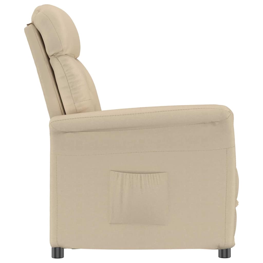 8720287164142_wbg-si_en_hd_4 vidaXL Cream Recliner Chair Cream 70.5 x 96.5 x 95 cm Fabric and metal - Image 4