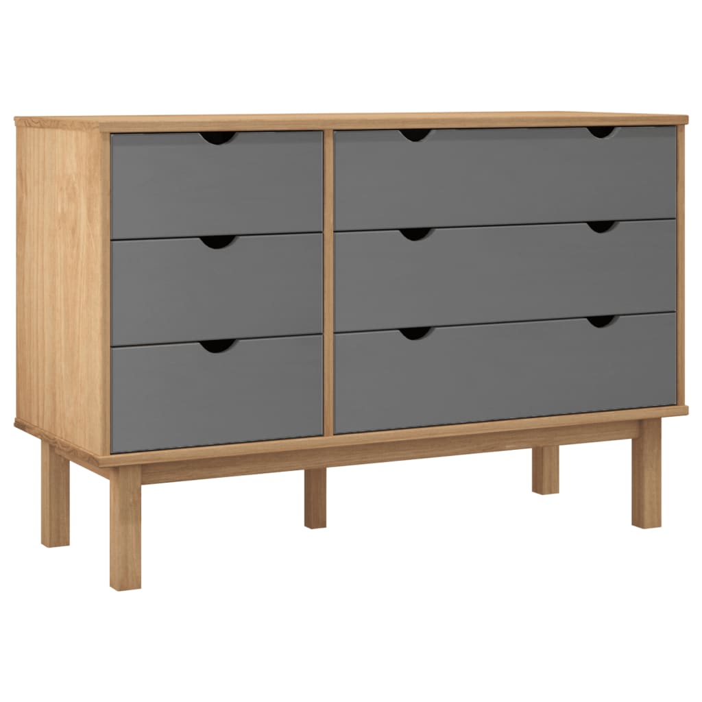 8720287165590_a_en_hd_1 vidaXL Drawer Cabinet OTTA Brown&Grey 111x43x73.5 cm Solid Wood Pine - Image 2