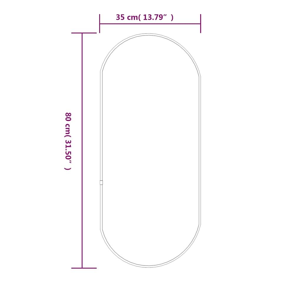 8720287165965_g_en_hd_4 vidaXL Wall Mirror Gold 80x35 cm Oval - Image 6