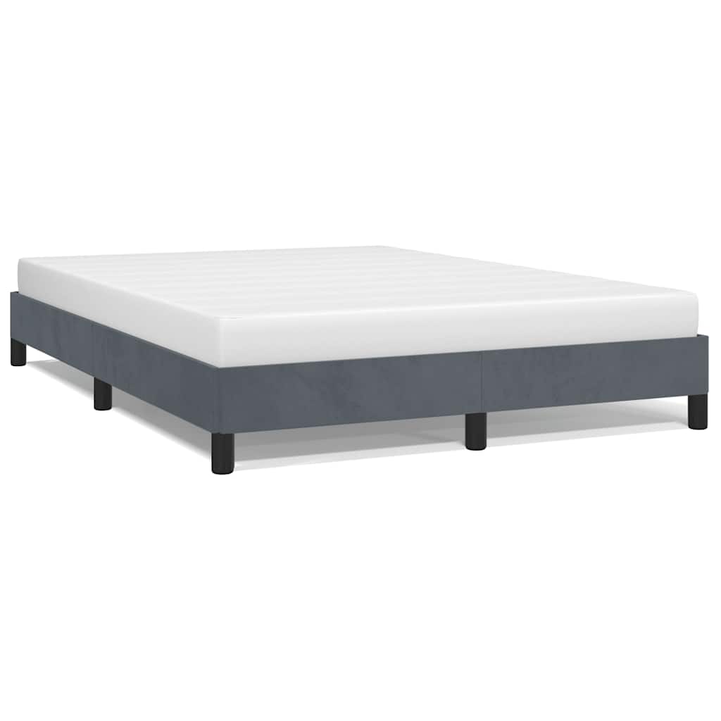 8720287170563_a_en_hd_1 vidaXL Bed Frame without Mattress Dark Grey 137x187 cm Double Velvet - Image 2