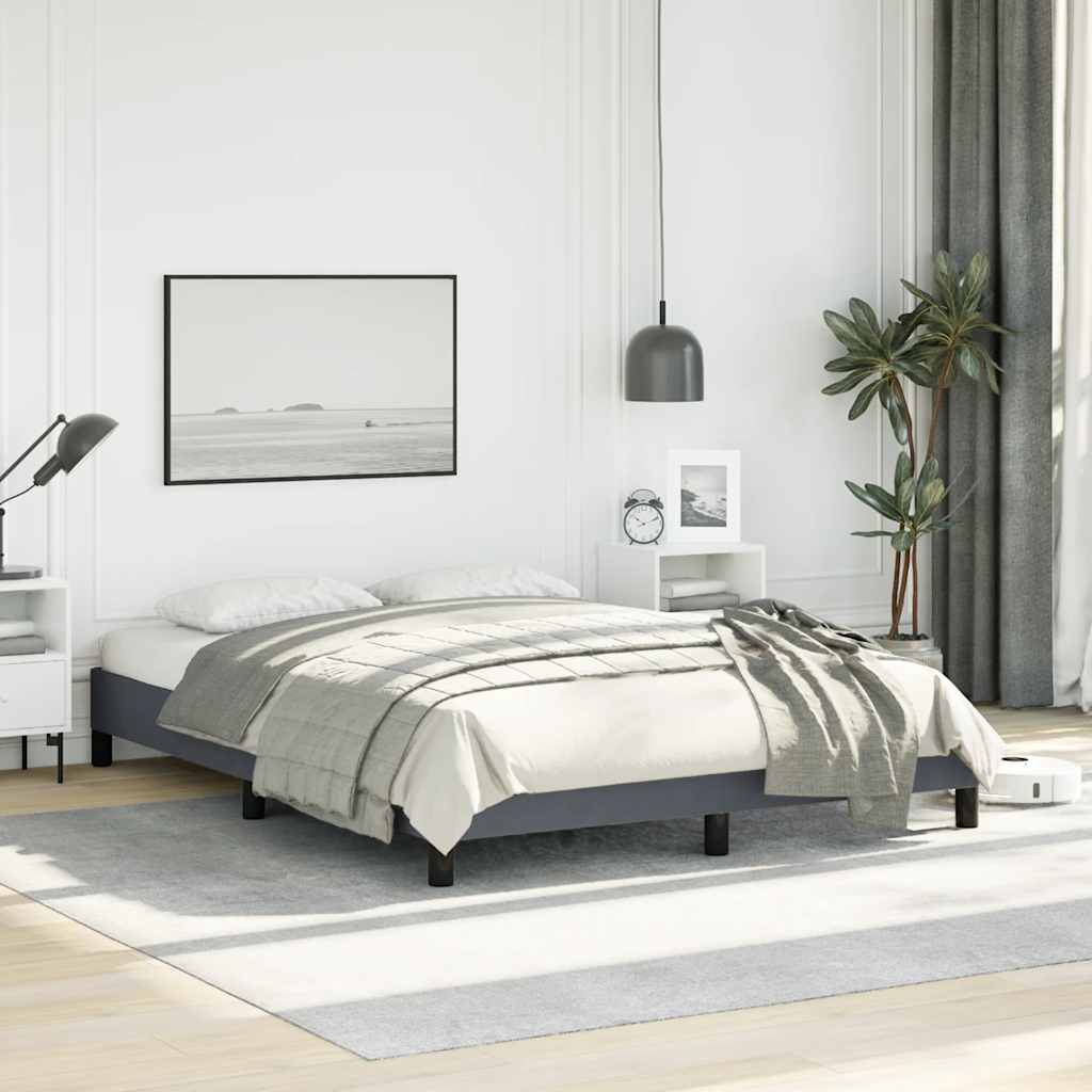 8720287170563_g_en_hd_3 vidaXL Bed Frame without Mattress Dark Grey 137x187 cm Double Velvet - Image 5