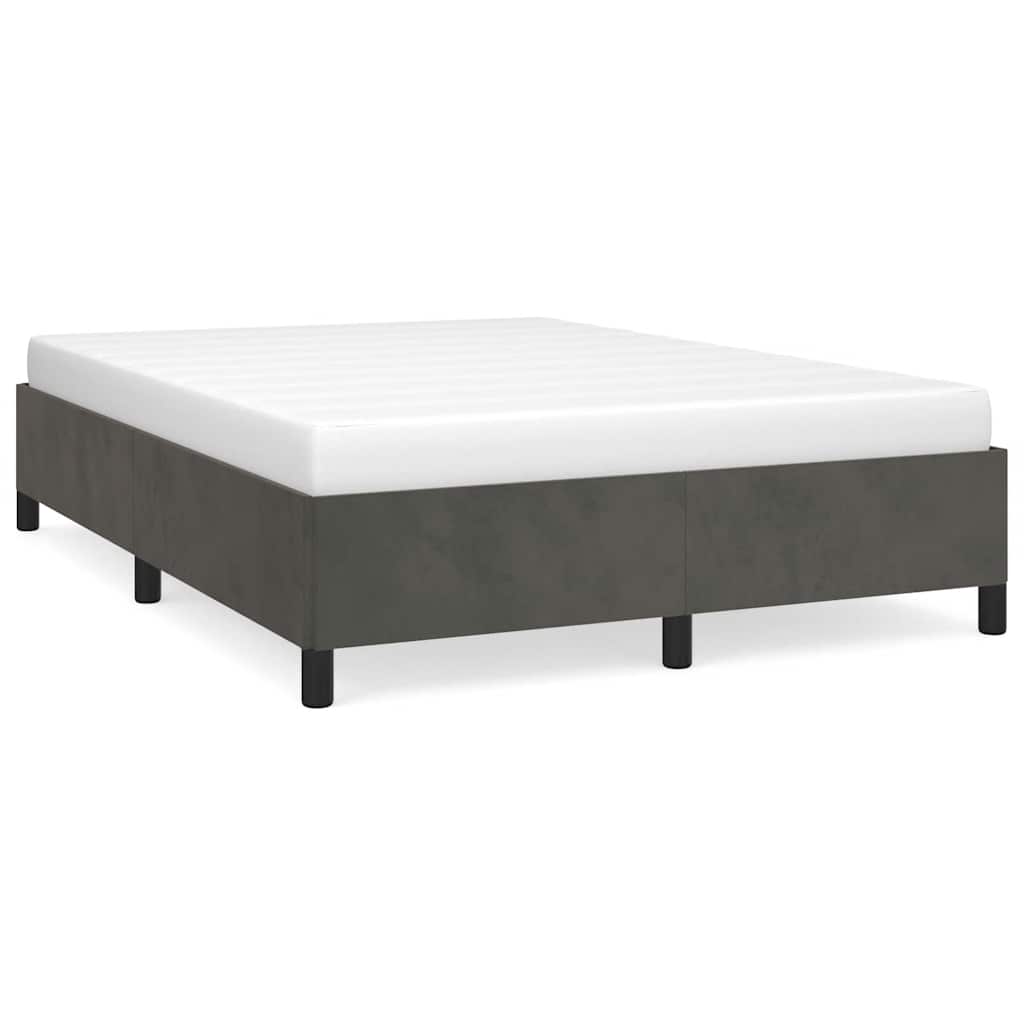 8720287174042_a_en_hd_1 vidaXL Bed Frame without Mattress Dark Grey 137x187 cm Double Velvet - Image 2