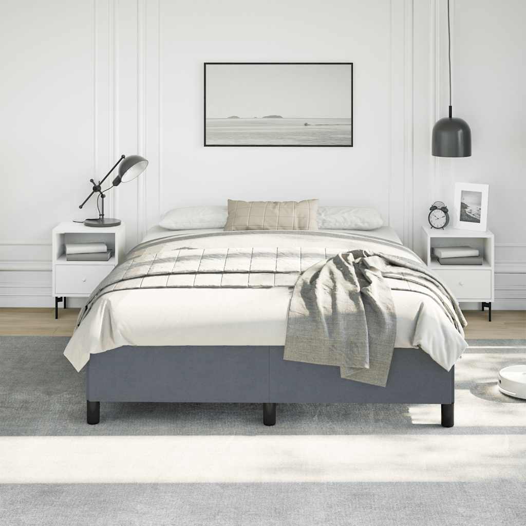8720287174042_g_en_hd_1 vidaXL Bed Frame without Mattress Dark Grey 137x187 cm Double Velvet - Image 3
