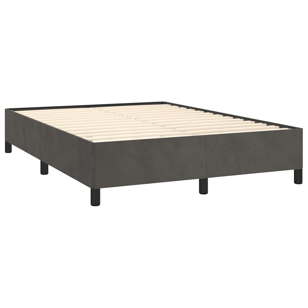 8720287174042_g_en_hd_3 vidaXL Bed Frame without Mattress Dark Grey 137x187 cm Double Velvet - Image 5