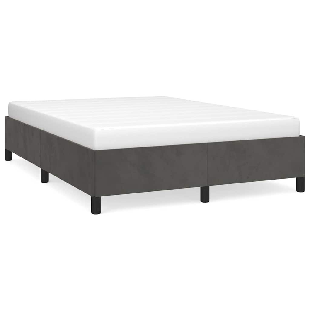 8720287174073_a_en_hd_1 vidaXL Bed Frame without Mattress Dark Grey 152x203 cm Queen Velvet - Image 2