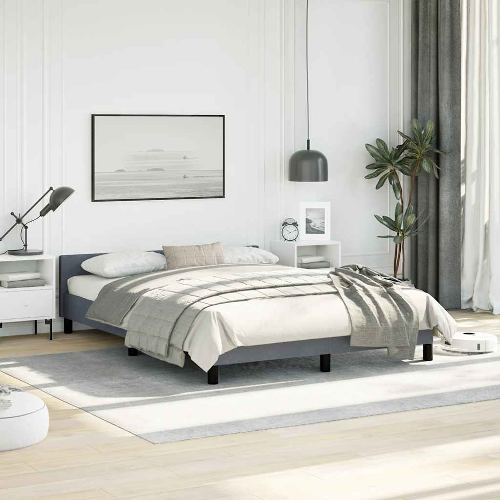 8720287176534_g_en_hd_1 vidaXL Bed Frame without Mattress Dark Grey Double Velvet - Image 3