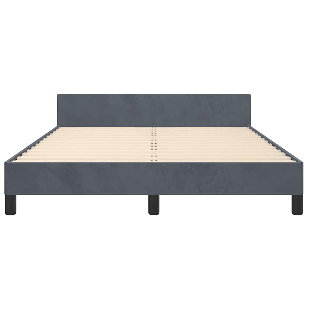 8720287176534_g_en_hd_4 vidaXL Bed Frame without Mattress Dark Grey Double Velvet - Image 6
