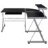 vidaXL Corner Computer Desk Black 132x112x99 cm Engineered Wood - Image 2