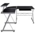 vidaXL Corner Computer Desk Black 132x112x99 cm Engineered Wood - Image 3