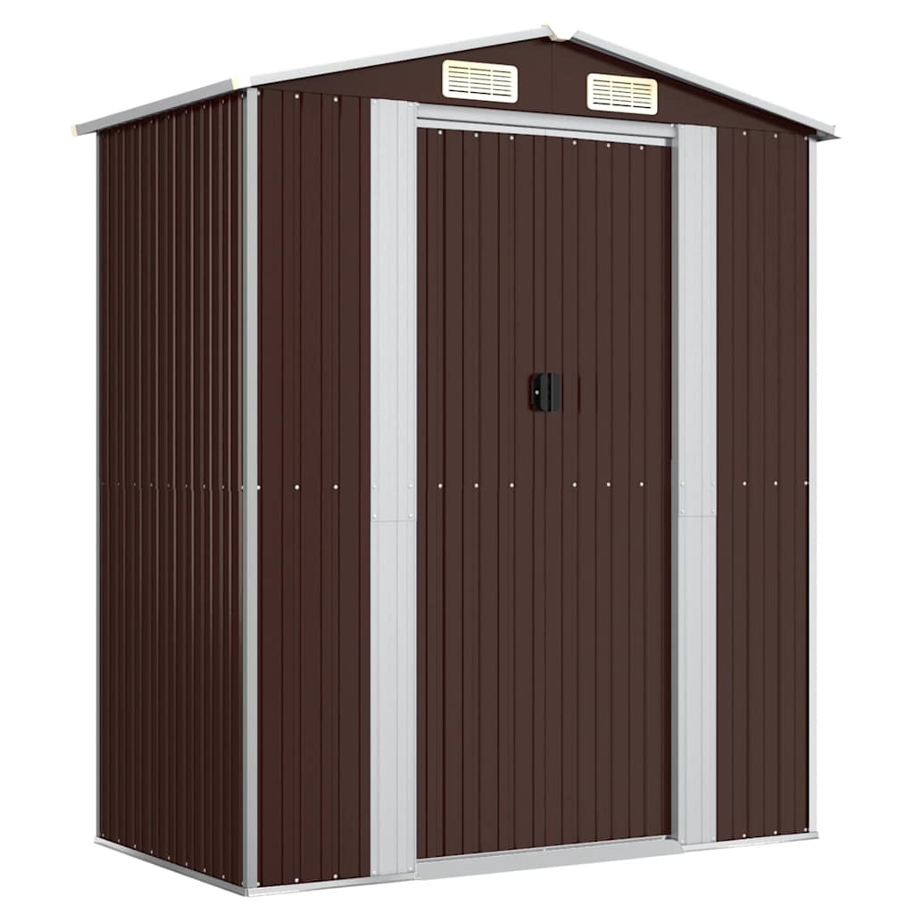 8720287178224_a_en_hd_1 vidaXL Garden Shed Dark Brown 192x108x223 cm Galvanised Steel - Image 2