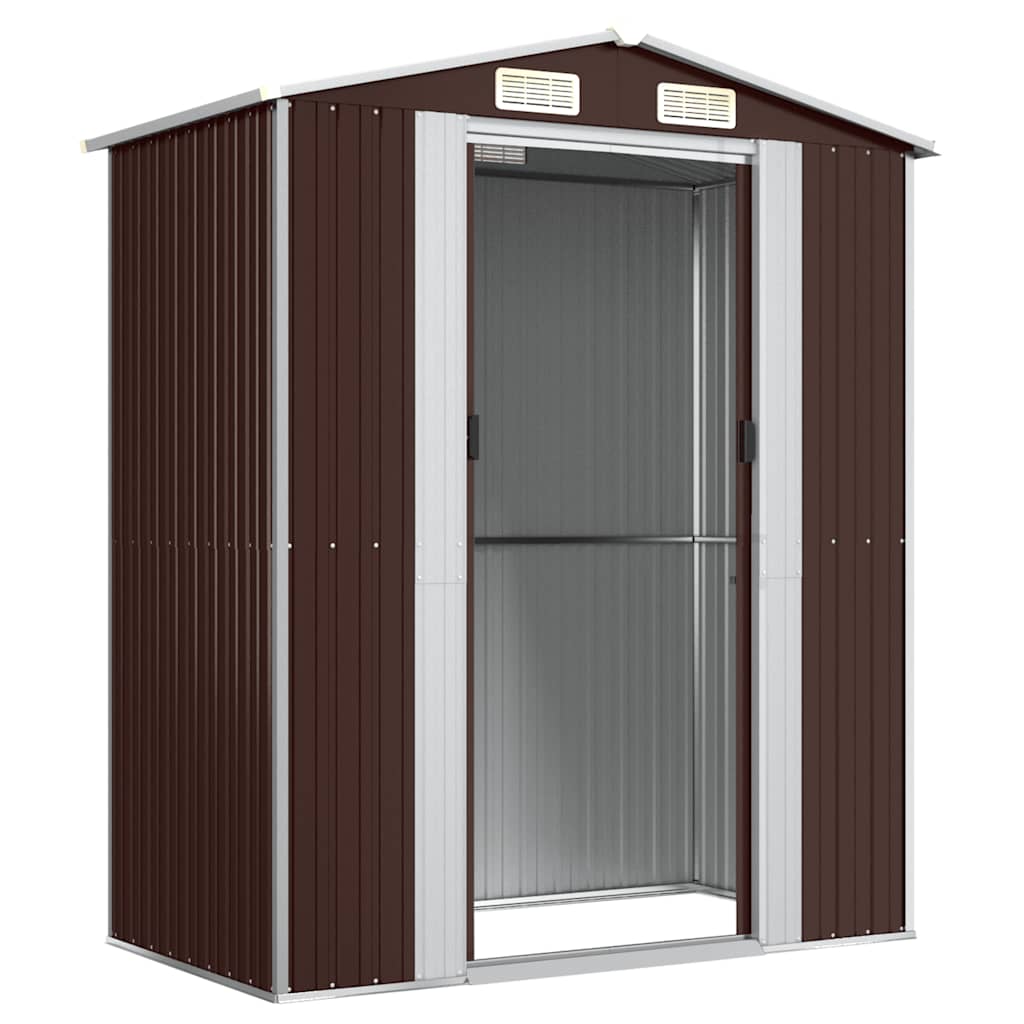 8720287178224_g_en_hd_1 vidaXL Garden Shed Dark Brown 192x108x223 cm Galvanised Steel - Image 3