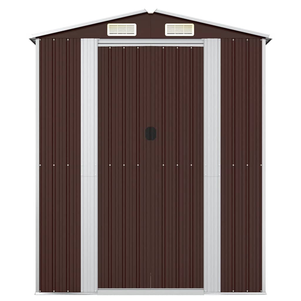 8720287178224_g_en_hd_2 vidaXL Garden Shed Dark Brown 192x108x223 cm Galvanised Steel - Image 4