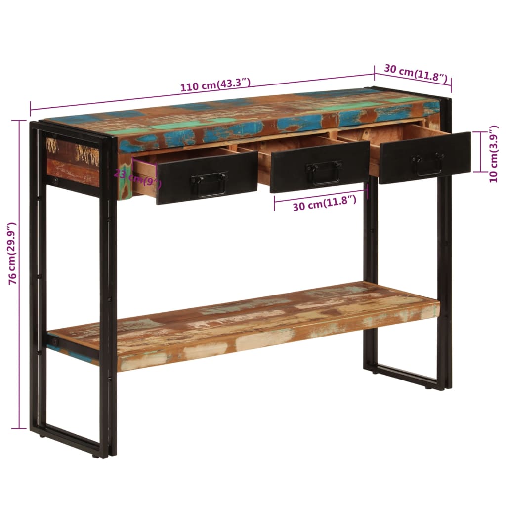 8720287178767_g_en_hd_6 vidaXL Console Table 110x30x76 cm Solid Wood Reclaimed - Image 8