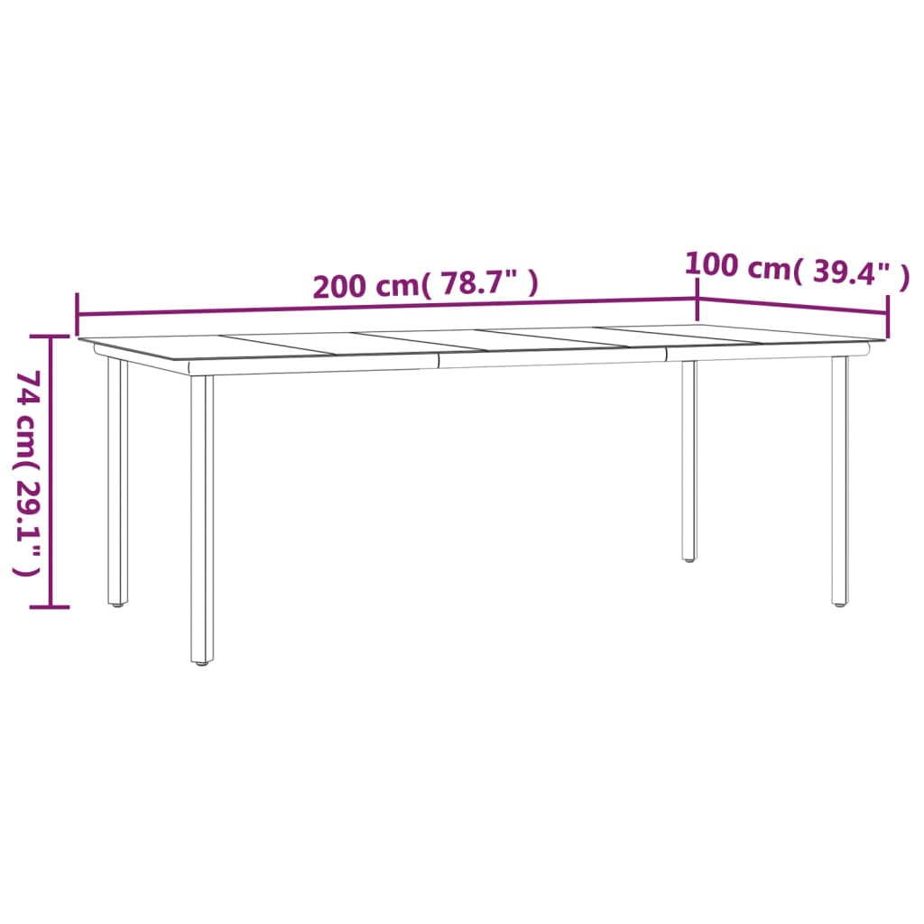 8720287178934_g_en_hd_5 vidaXL Garden Dining Table Black 200x100x74cm Steel and Tempered Glass - Image 7