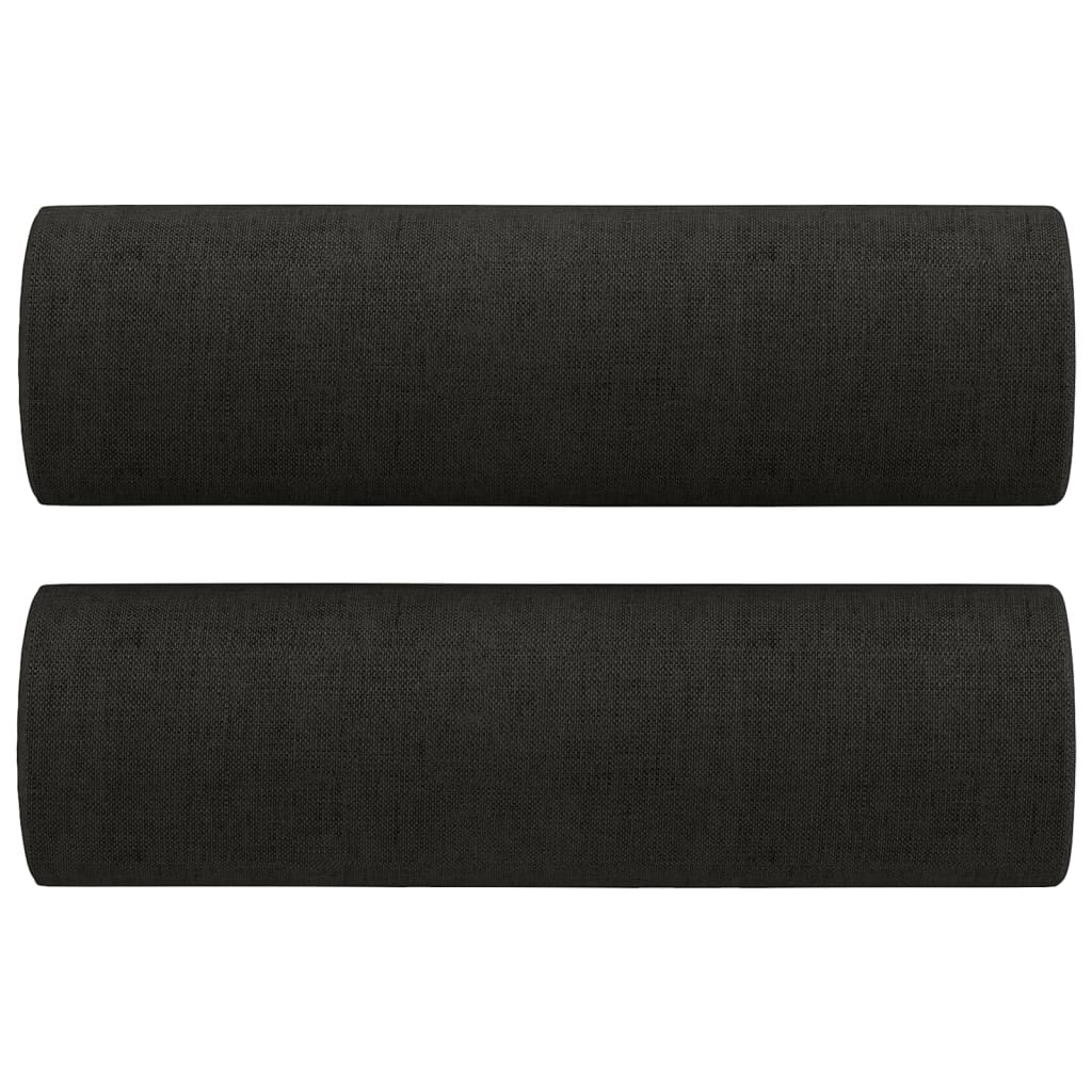 8720287188087_a_en_hd_1 vidaXL Throw Pillows 2 pcs Black Ø15x50 cm Fabric - Image 2