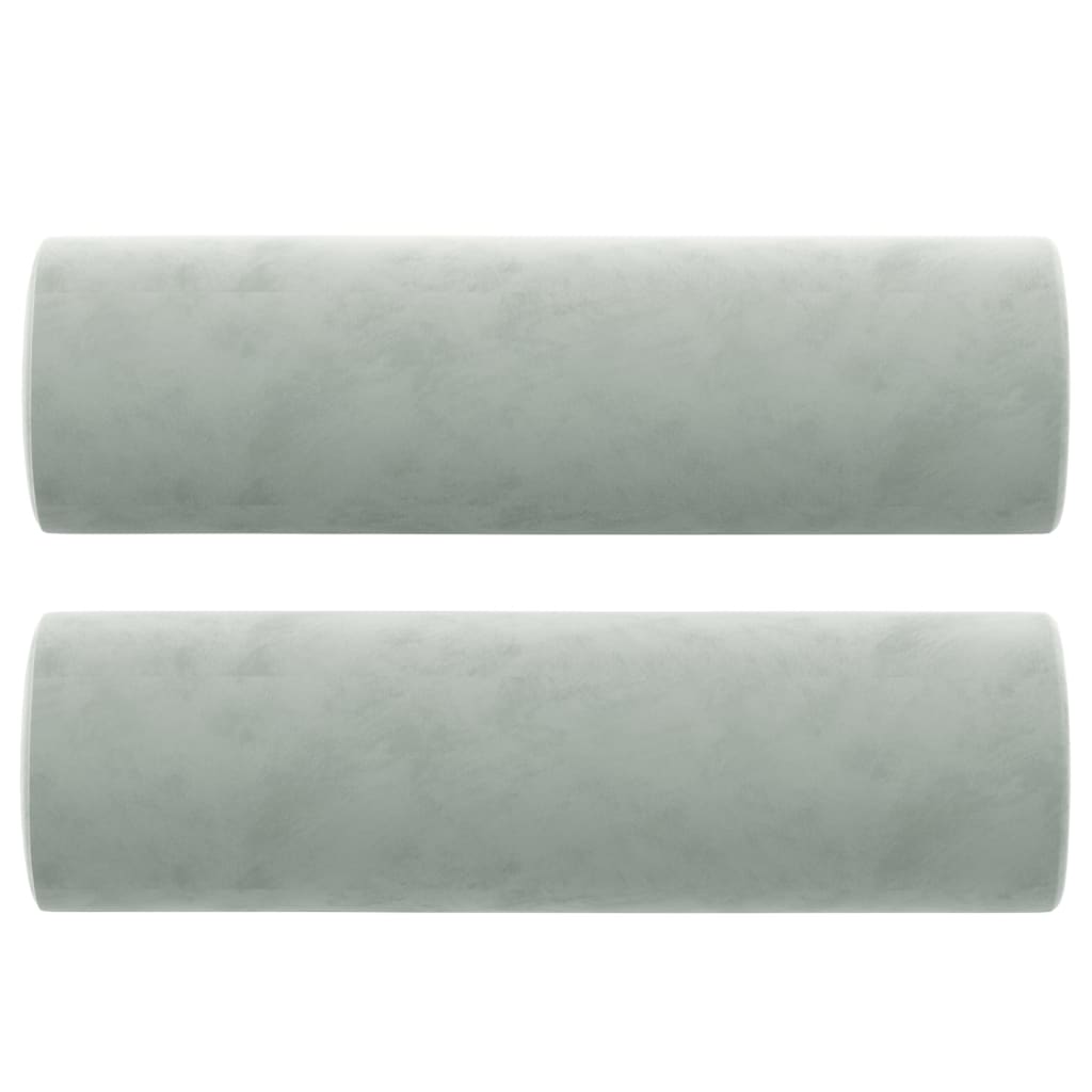 8720287188124_a_en_hd_1 vidaXL Throw Pillows 2 pcs Light Grey Diameter 15x50 cm Velvet - Image 2
