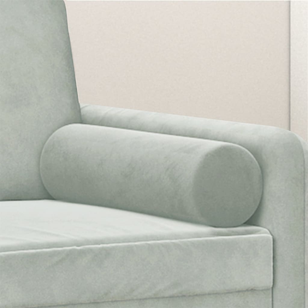 8720287188124_g_en_hd_3 vidaXL Throw Pillows 2 pcs Light Grey Diameter 15x50 cm Velvet - Image 5