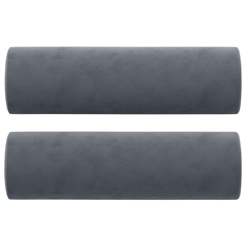 8720287188131_a_en_hd_1 vidaXL Throw Pillows 2 pcs Dark Grey Ø15x50 cm Velvet - Image 2