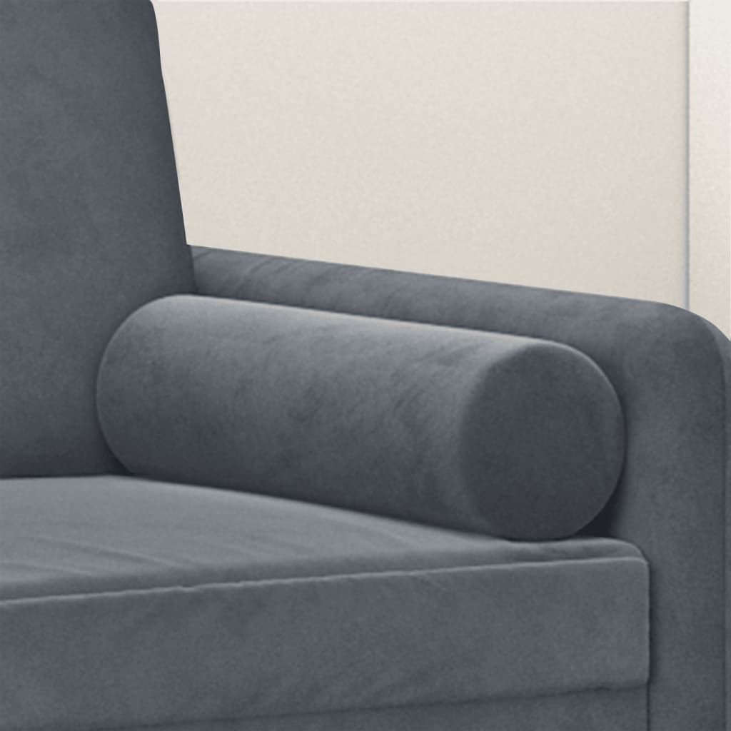 8720287188131_g_en_hd_3 vidaXL Throw Pillows 2 pcs Dark Grey Ø15x50 cm Velvet - Image 5