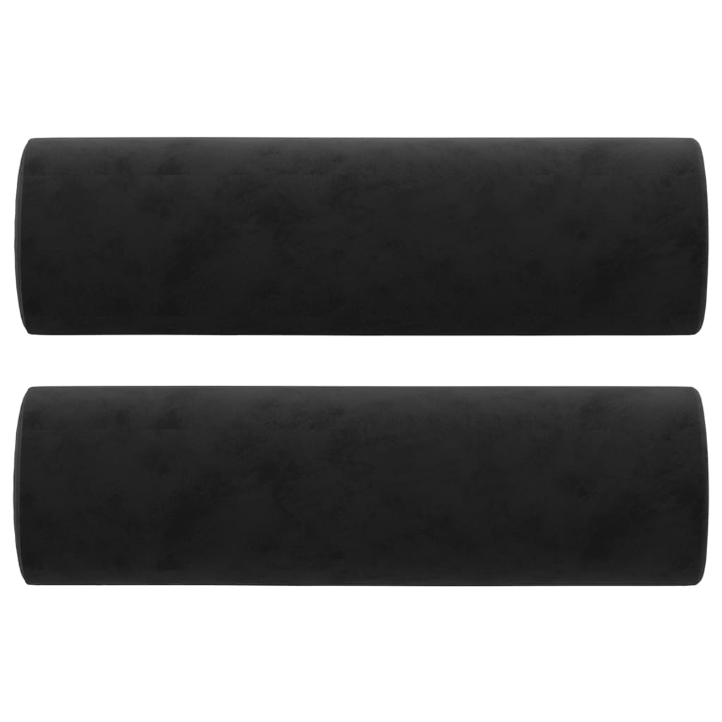 8720287188179_a_en_hd_1 vidaXL Throw Pillows 2 pcs Black Diameter 15x50 cm Velvet - Image 2