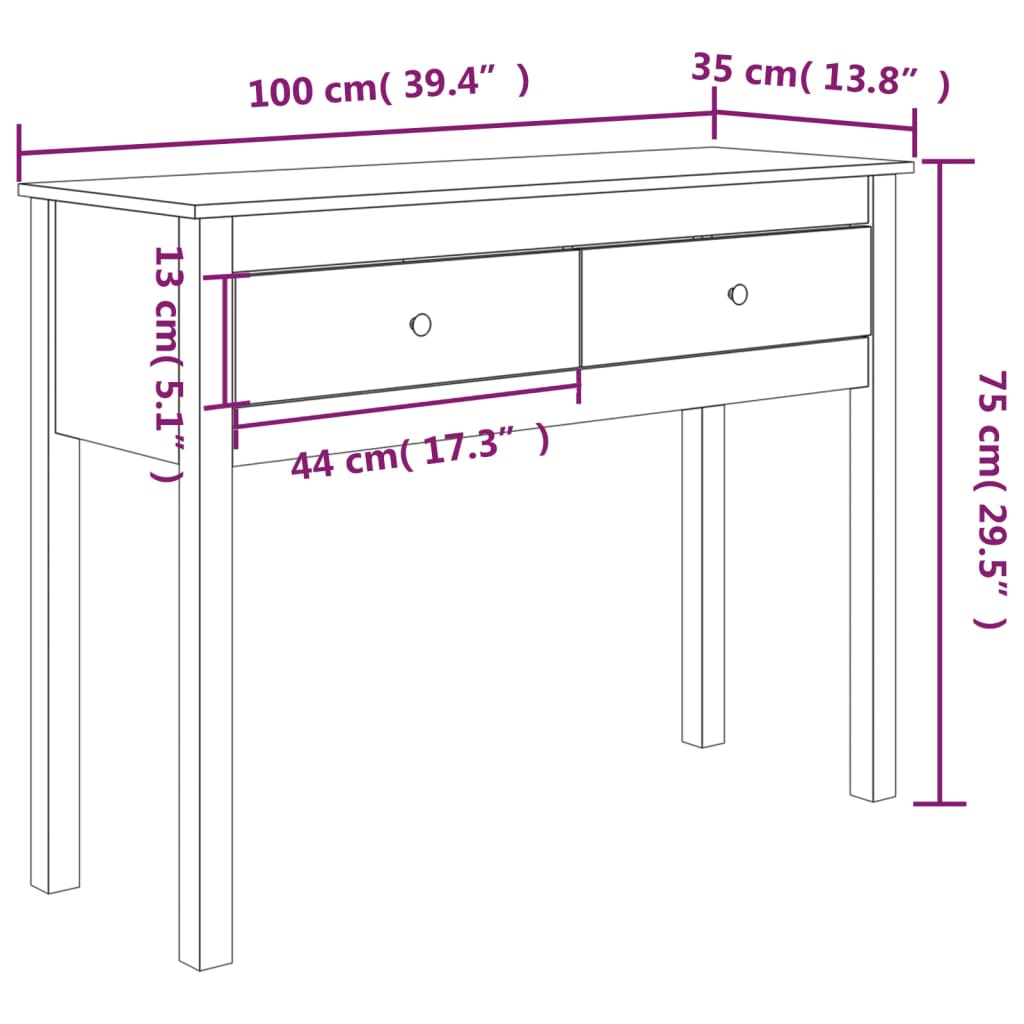 8720287189879_g_en_hd_8 vidaXL Console Table 100x35x75 cm Solid Wood Pine - Image 11