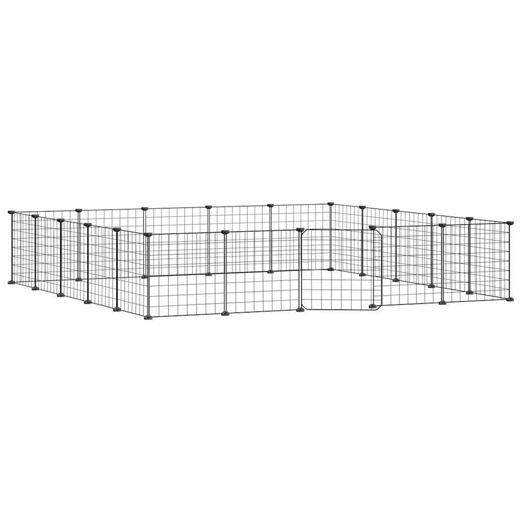 8720287190523_a_en_hd_1 vidaXL 20-Panel Pet Cage with Door Black 35x35 cm Steel - Image 2