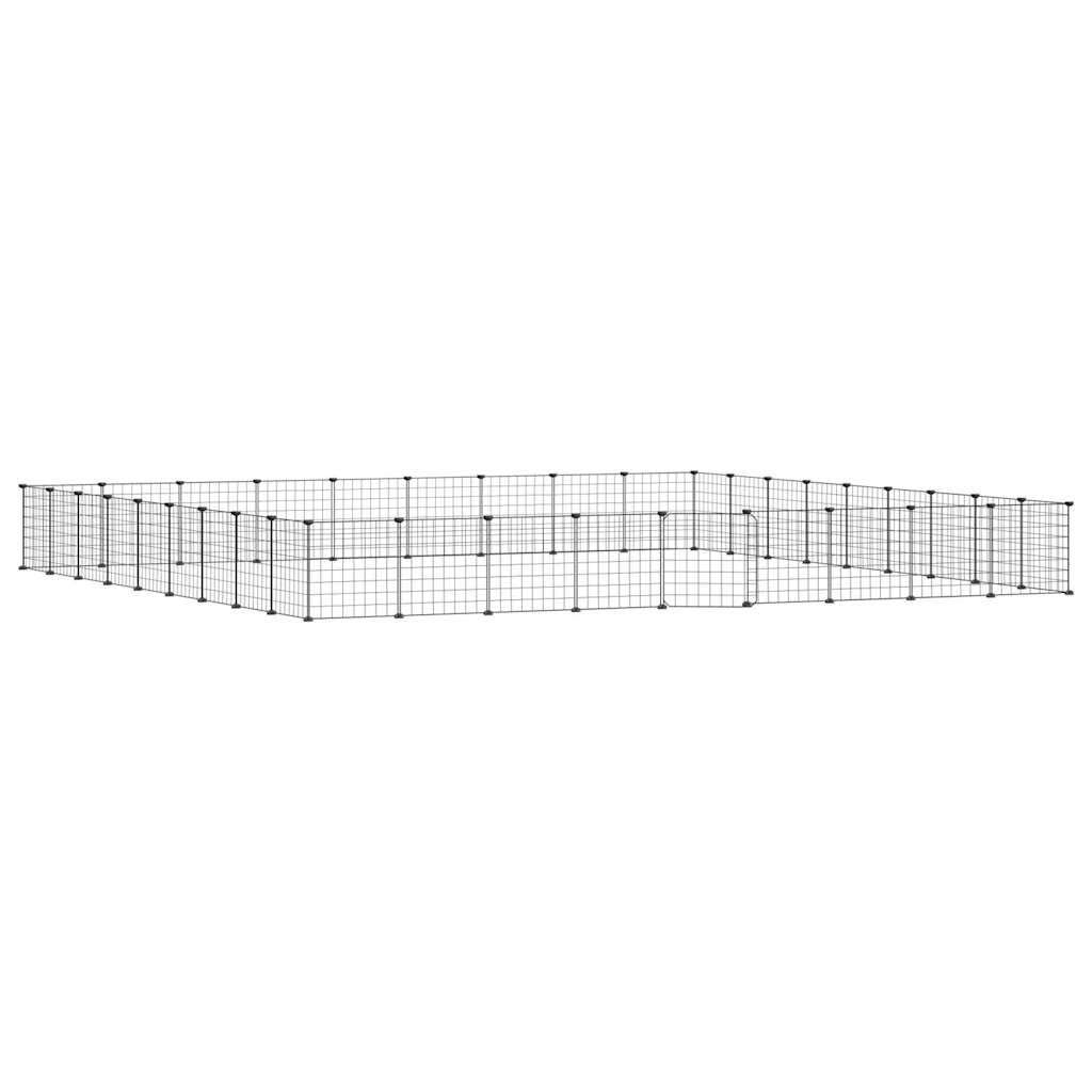 8720287190547_a_en_hd_1 vidaXL 36-Panel Pet Cage with Door Black 35x35 cm Steel - Image 2