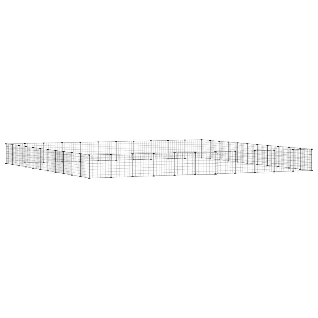 8720287190554_a_en_hd_1 vidaXL 44-Panel Pet Cage with Door Black 35x35 cm Steel - Image 2