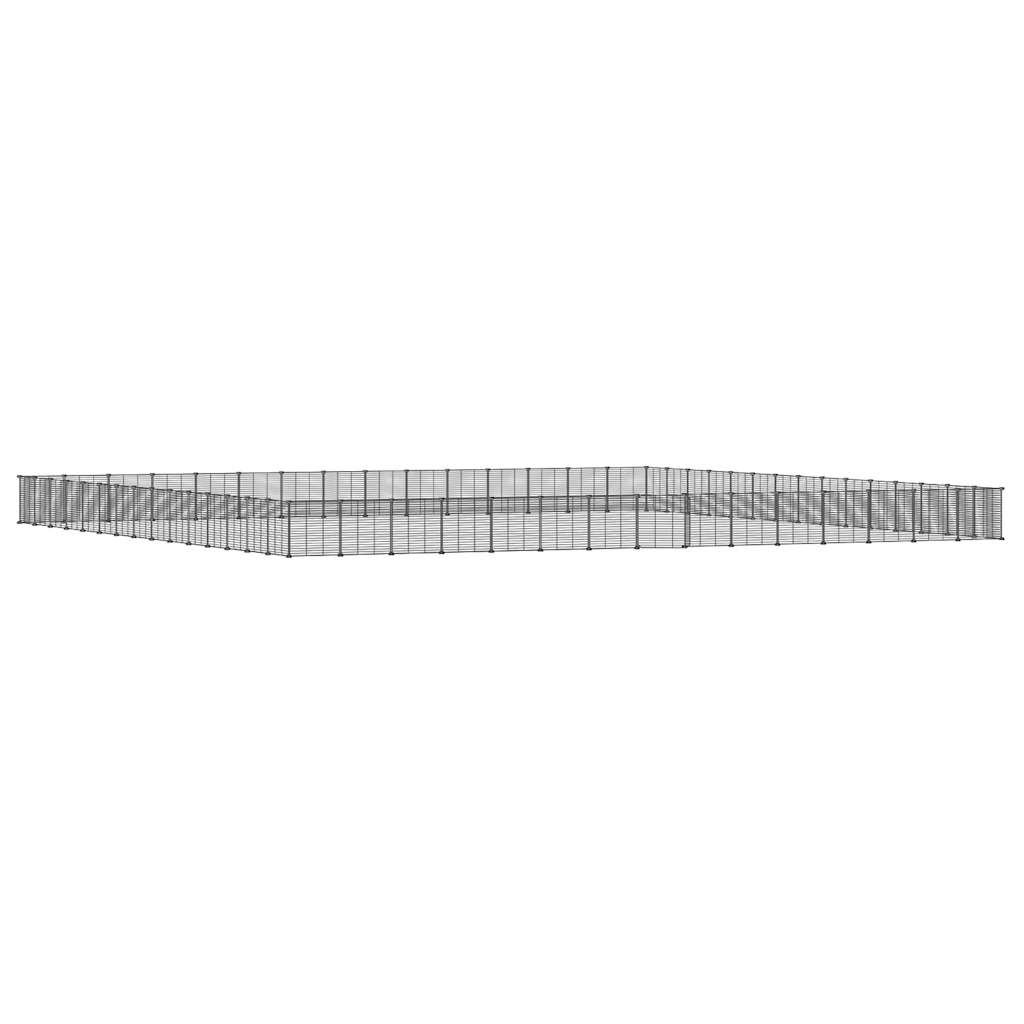 8720287190639_a_en_hd_1 vidaXL 60-Panel Pet Cage with Door Black 35x35 cm Steel - Image 2