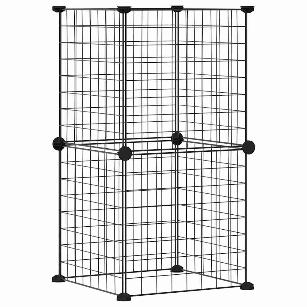 8720287190646_a_en_hd_1 vidaXL 8-Panel Pet Cage Black 35x35 cm Steel - Image 2