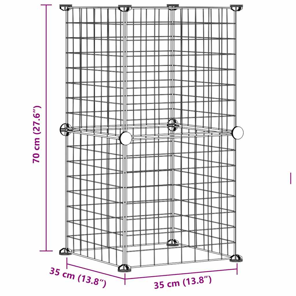 8720287190646_g_en_hd_2 vidaXL 8-Panel Pet Cage Black 35x35 cm Steel - Image 4