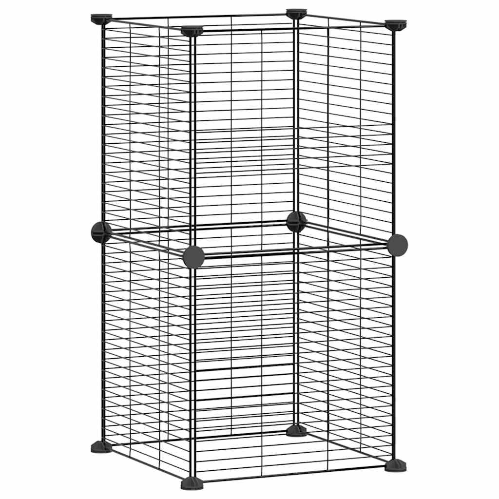 8720287190677_a_en_hd_1 vidaXL 8-Panel Pet Cage Black 35x35 cm Steel - Image 2