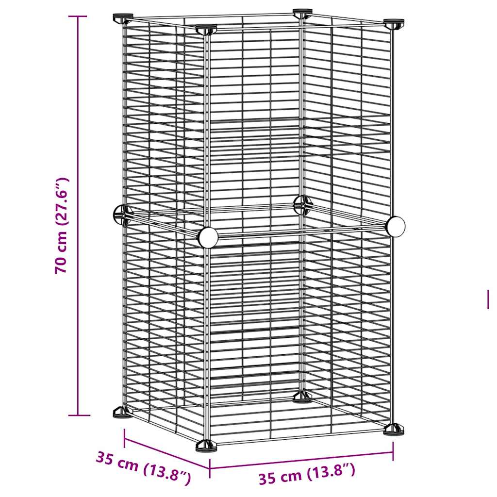 8720287190677_g_en_hd_2 vidaXL 8-Panel Pet Cage Black 35x35 cm Steel - Image 4