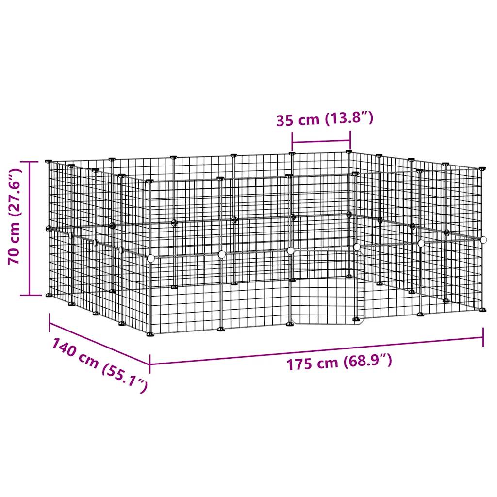 8720287190721_g_en_hd_2 vidaXL 36-Panel Pet Cage with Door Black 35x35 cm Steel - Image 4