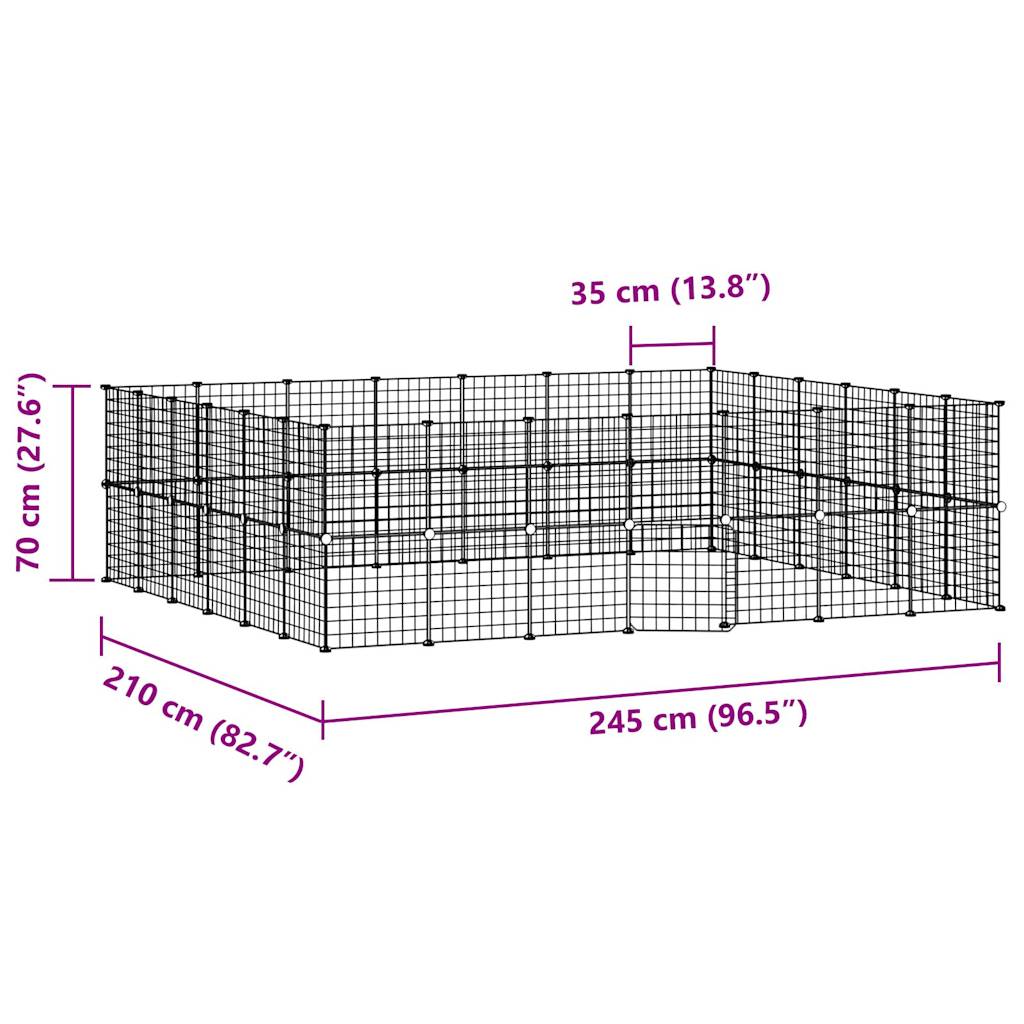 8720287190745_g_en_hd_2 vidaXL 52-Panel Pet Cage with Door Black 35x35 cm Steel - Image 4