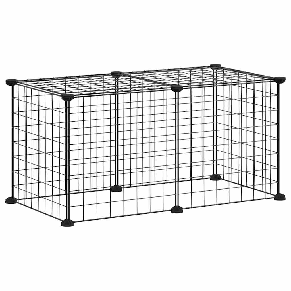 8720287190820_a_en_hd_1 vidaXL 8-Panel Pet Cage Black 35x35 cm Steel - Image 2