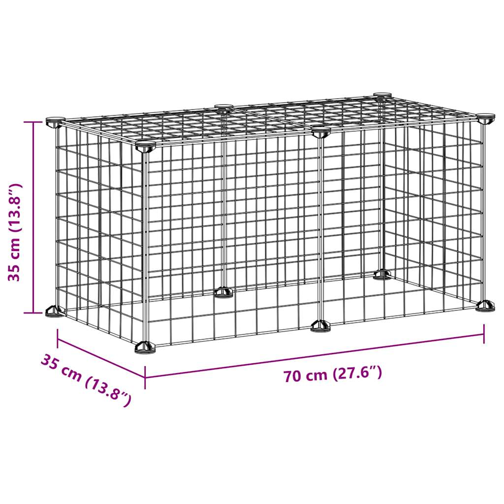 8720287190820_g_en_hd_2 vidaXL 8-Panel Pet Cage Black 35x35 cm Steel - Image 4