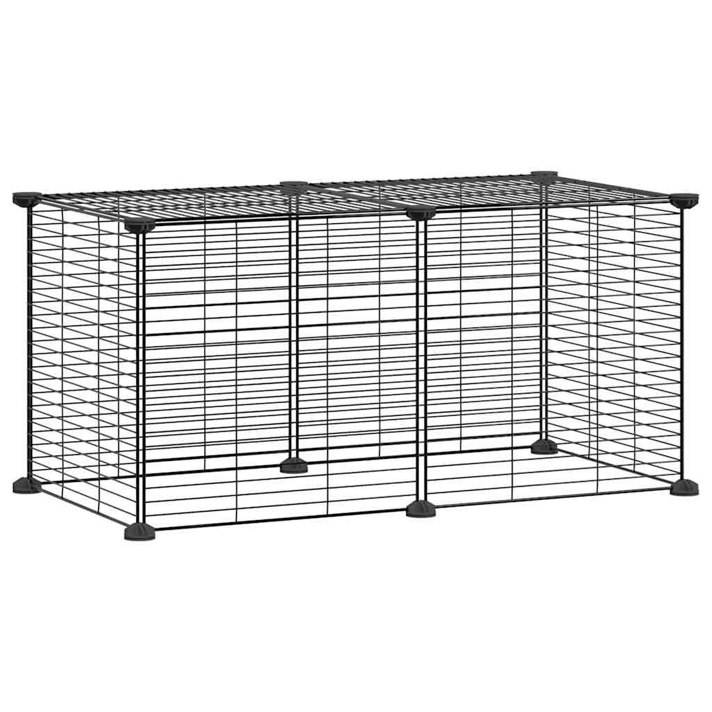 8720287190851_a_en_hd_1 vidaXL 8-Panel Pet Cage Black 35x35 cm Steel - Image 2