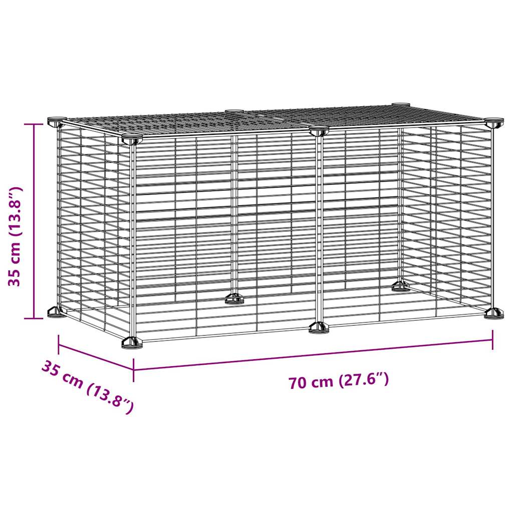8720287190851_g_en_hd_2 vidaXL 8-Panel Pet Cage Black 35x35 cm Steel - Image 4