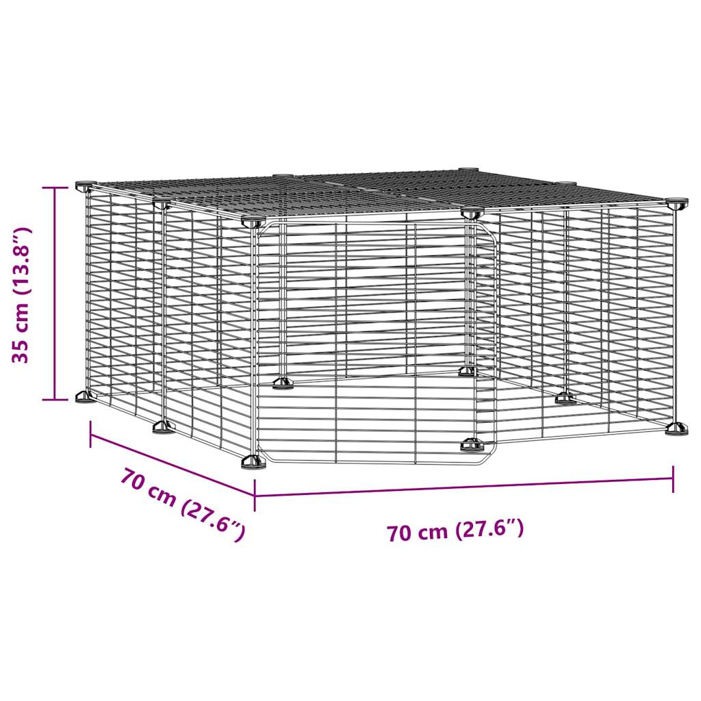 8720287190875_g_en_hd_2 vidaXL 12-Panel Pet Cage with Door Black 35x35 cm Steel - Image 4