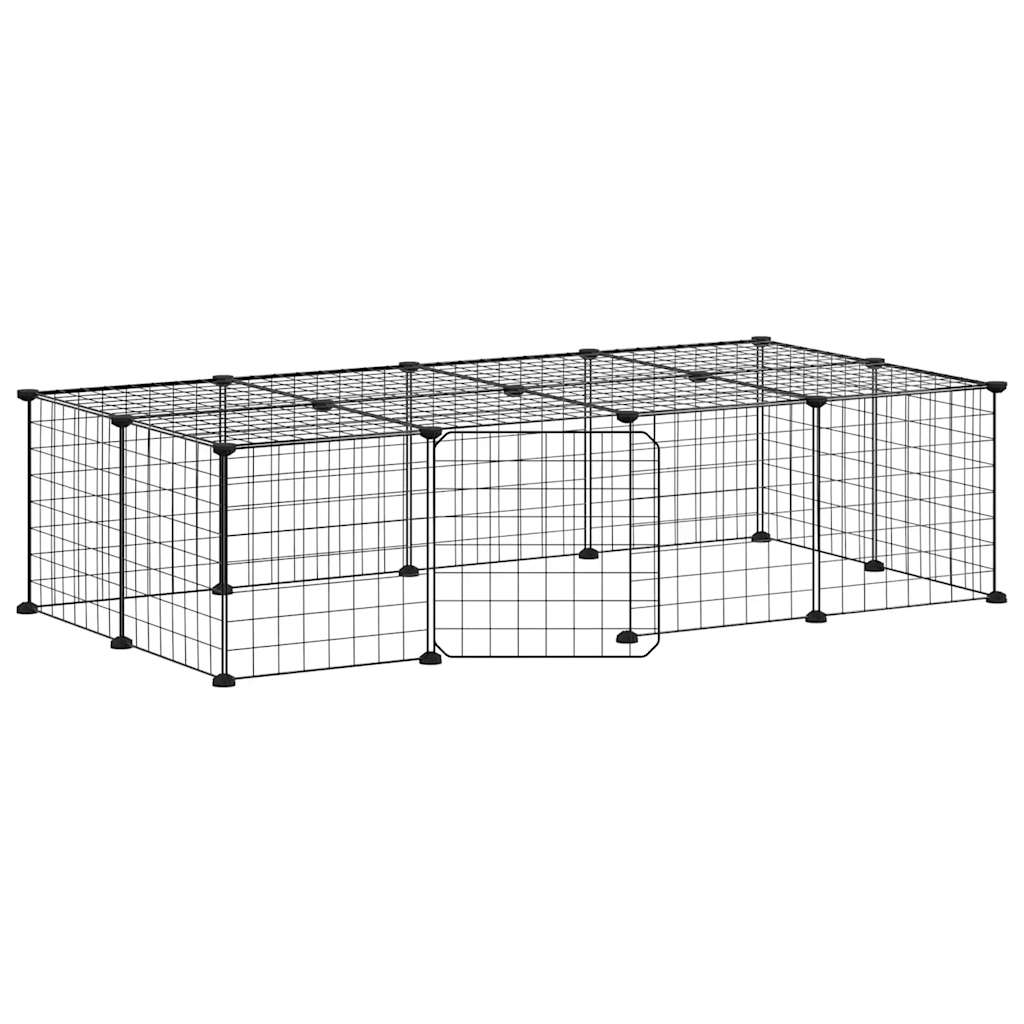 8720287190882_a_en_hd_1 vidaXL 20-Panel Pet Cage with Door Black 35x35 cm Steel - Image 2