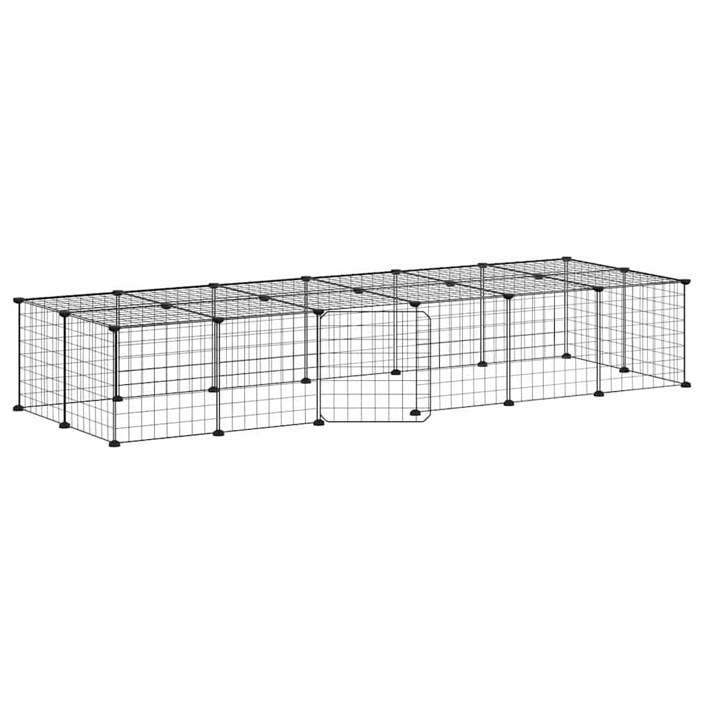 8720287190899_a_en_hd_1 vidaXL 28-Panel Pet Cage with Door Black 35x35 cm Steel - Image 2