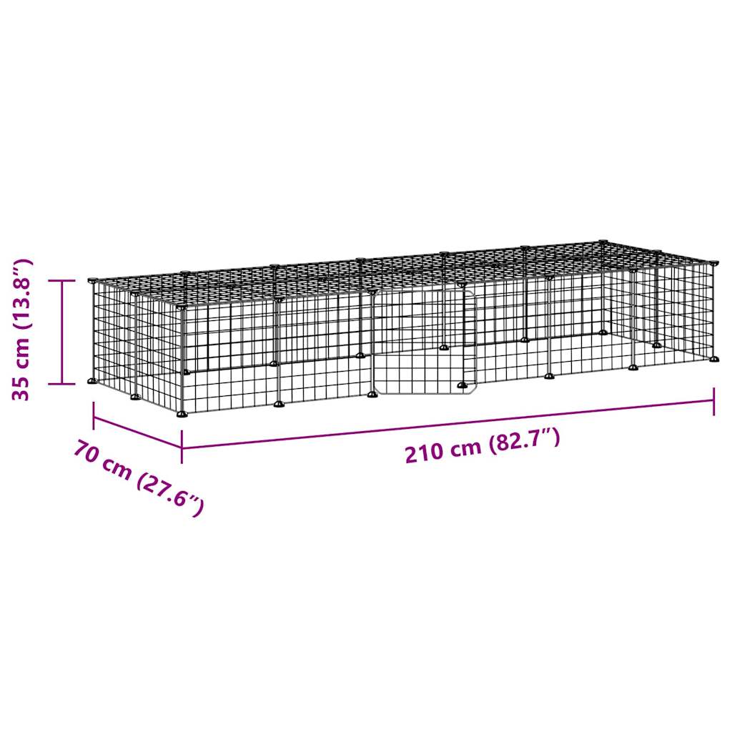 8720287190899_g_en_hd_2 vidaXL 28-Panel Pet Cage with Door Black 35x35 cm Steel - Image 4