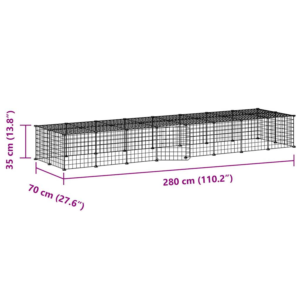 8720287190905_g_en_hd_2 vidaXL 36-Panel Pet Cage with Door Black 35x35 cm Steel - Image 4