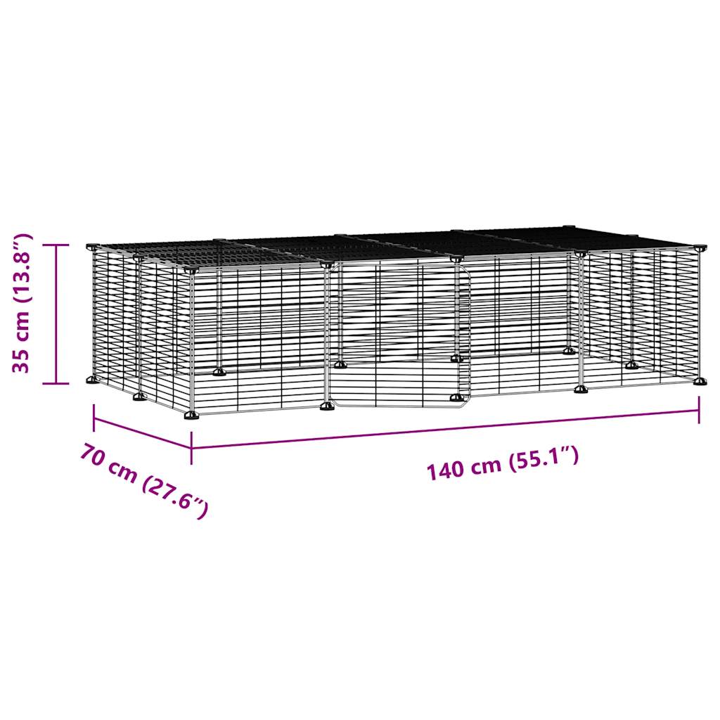 8720287190912_g_en_hd_2 vidaXL 20-Panel Pet Cage with Door Black 35x35 cm Steel - Image 4