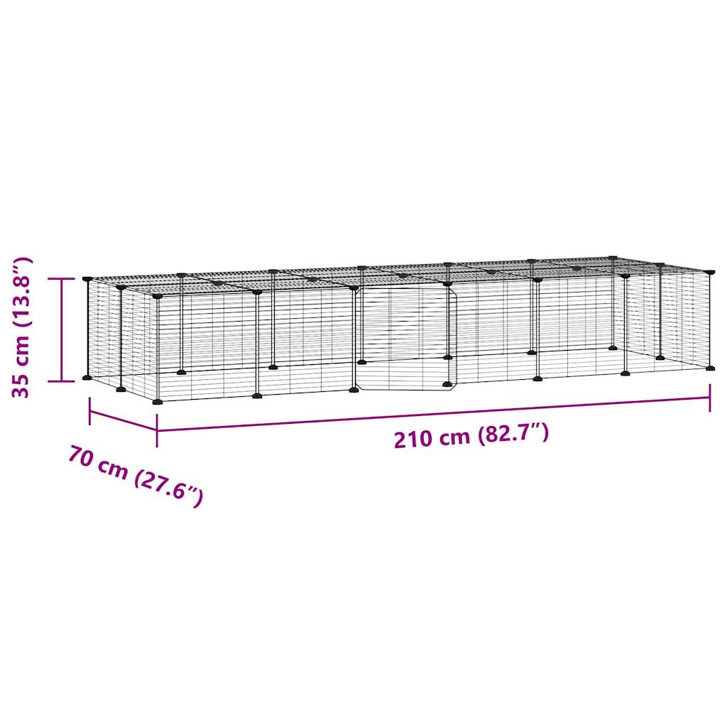 8720287190929_g_en_hd_2 vidaXL 28-Panel Pet Cage with Door Black 35x35 cm Steel - Image 4
