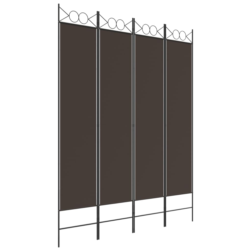 8720287195498_a_en_hd_1 vidaXL 4-Panel Room Divider Brown 160x200 cm Fabric - Image 2
